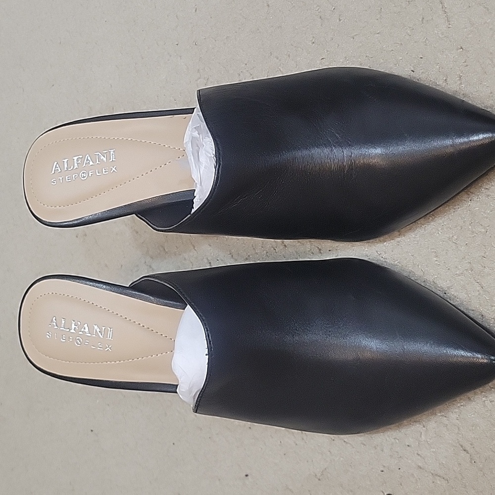 Alfani Black Heels with Metallic and Beige Details